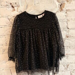 Zara Kids Black Sheer Star Dress